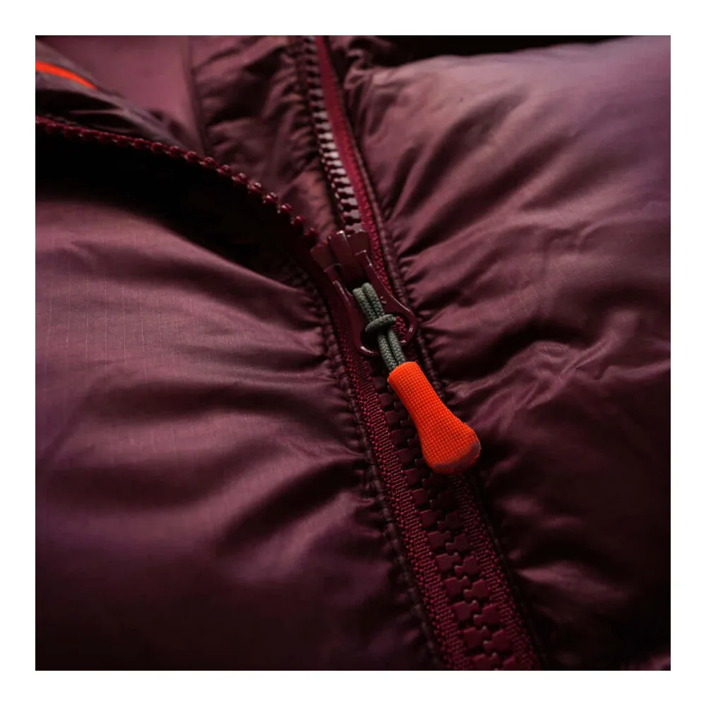 Unisex Hooded Puffer Parka — 4 Colourways — Burgundy, stitching detail