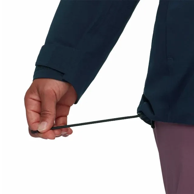 Unisex Hooded Shell Jacket — Navy — Navy, hem drawcord detail