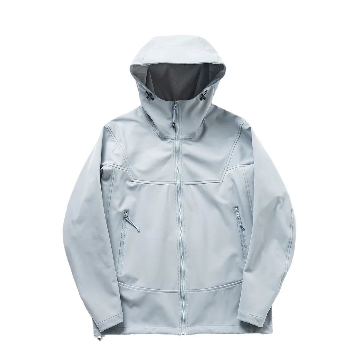 Unisex Hooded Softshell Jacket — Blue, front