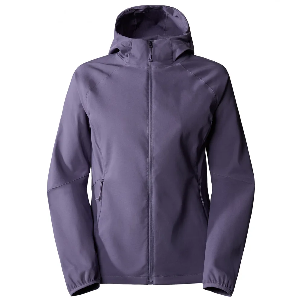 Unisex Hooded Softshell Jacket — Dark Purple & Black — Dark Purple, front view