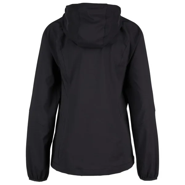 Unisex Hooded Softshell Jacket — Dark Purple & Black — Black, back view