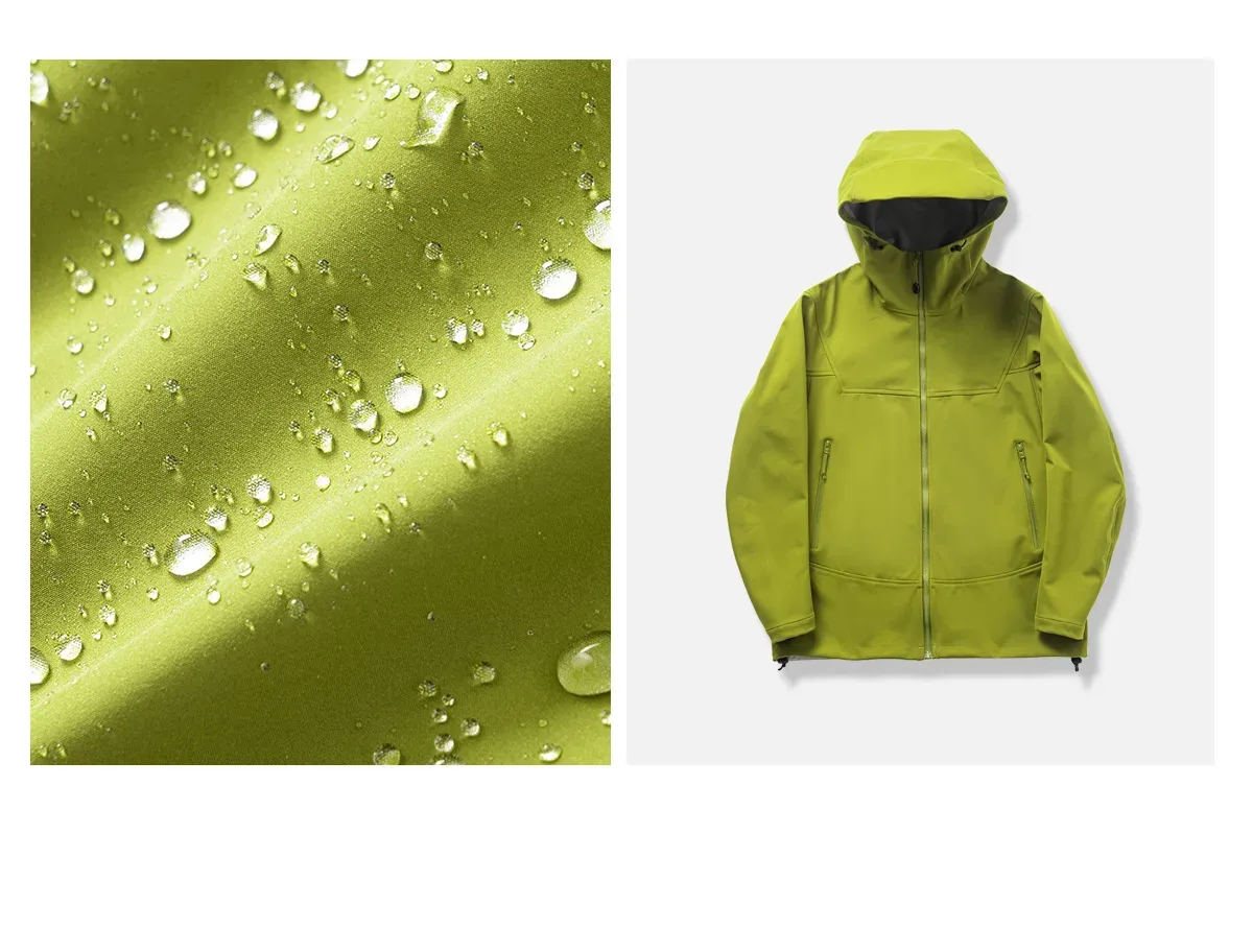 Unisex Hooded Softshell Jacket — Green, fabric & jacket