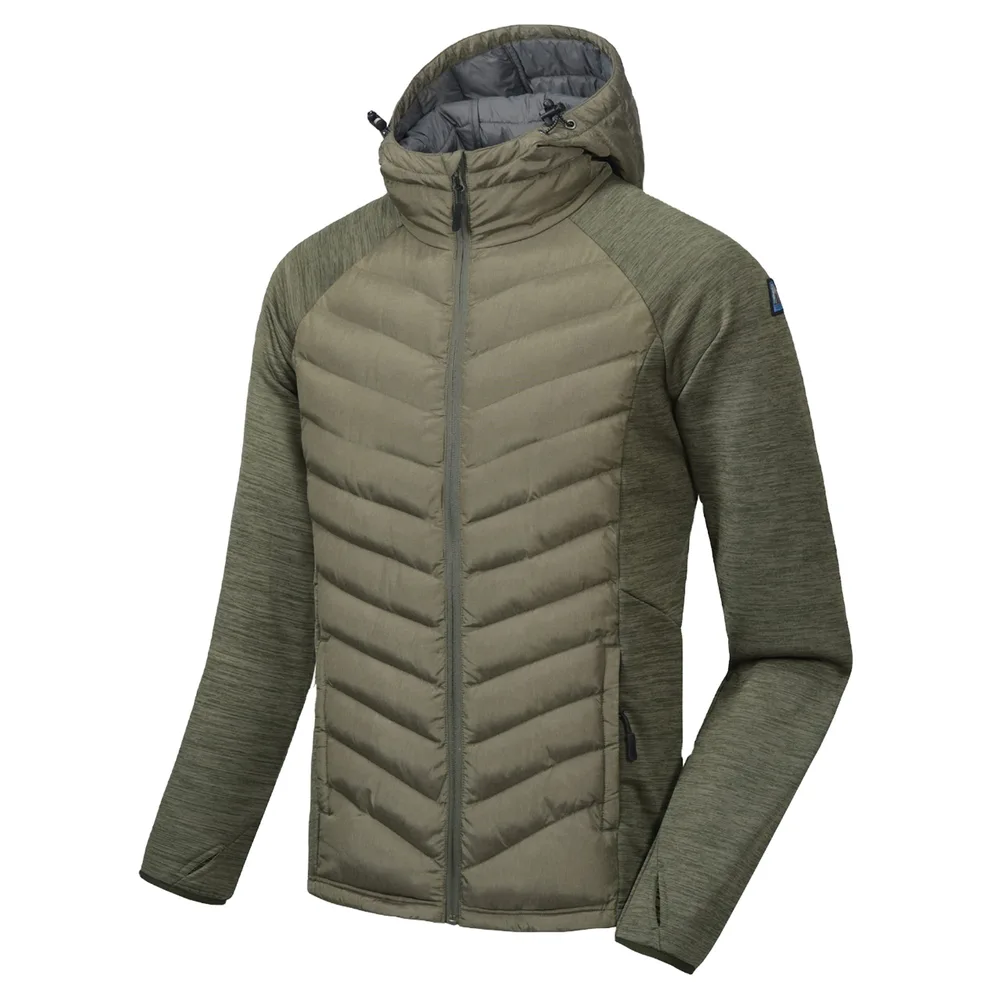 Unisex Hybrid Jacket — 2 Colourways — Army Green, front three-quarter view
