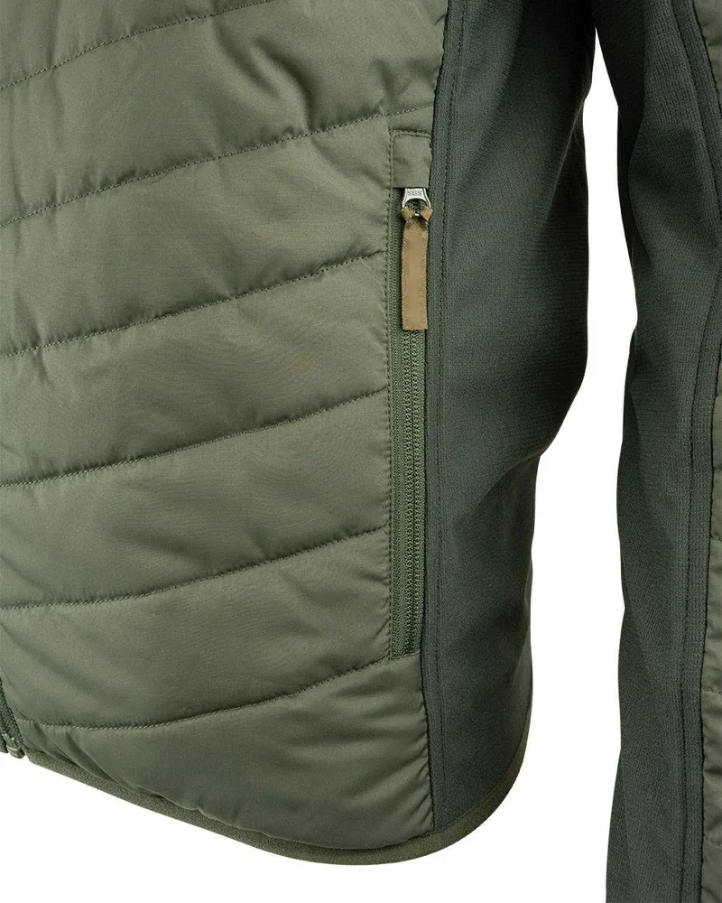 Unisex Hybrid Jacket — Army Green — Army Green, side pocket detail