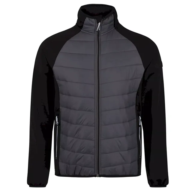 Unisex Hybrid Jacket — Charcoal & Black — Charcoal & Black, front view