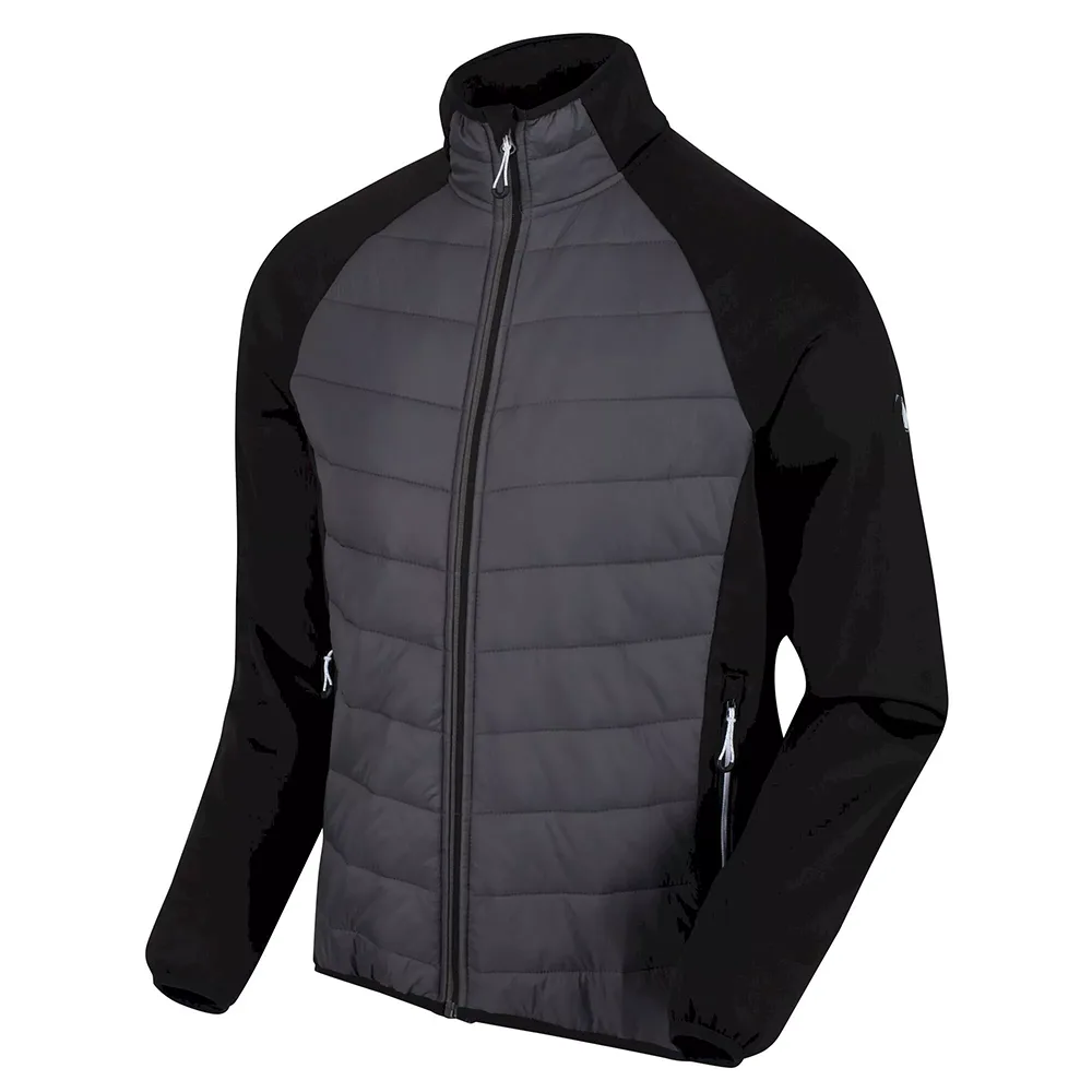 Unisex Hybrid Jacket — Charcoal & Black — Charcoal & Black, side view