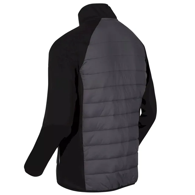 Unisex Hybrid Jacket — Charcoal & Black — Charcoal & Black, back view