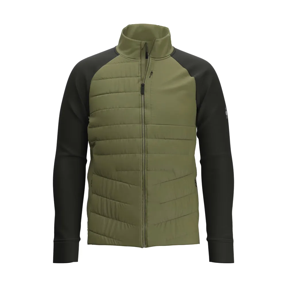 Unisex Hybrid Quilted Jacket — 4 Colourways — Olive & Black, front view