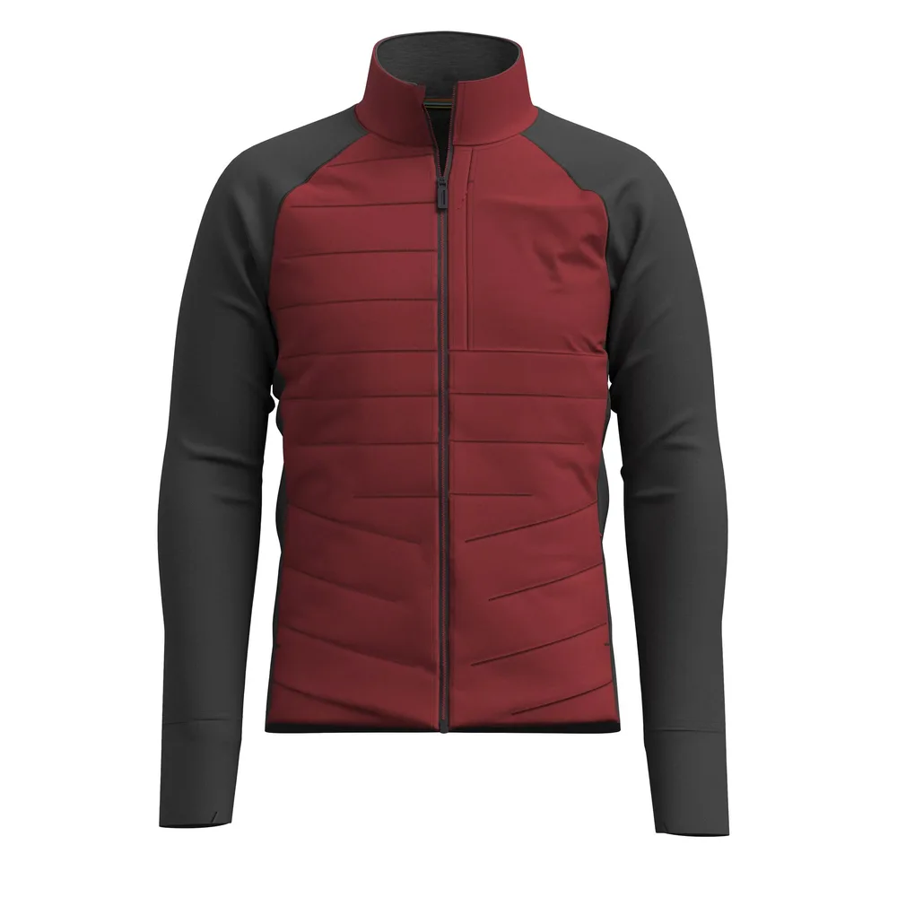 Unisex Hybrid Quilted Jacket — 4 Colourways — Red & Charcoal, front view