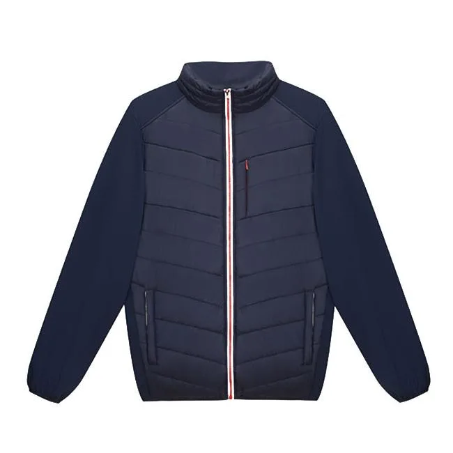 Unisex Hybrid Quilted Jacket — Dark Navy — Dark Navy, front view