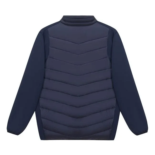 Unisex Hybrid Quilted Jacket — Dark Navy — Dark Navy, back view