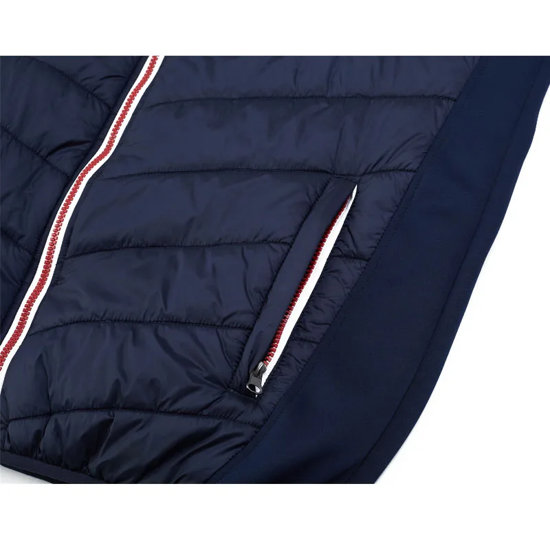 Unisex Hybrid Quilted Jacket — Dark Navy — Dark Navy, pocket detail