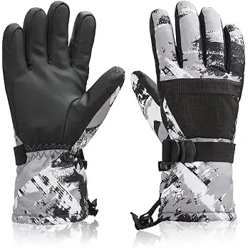 Unisex Ink-Print Ski Gloves — 1 Colourway
