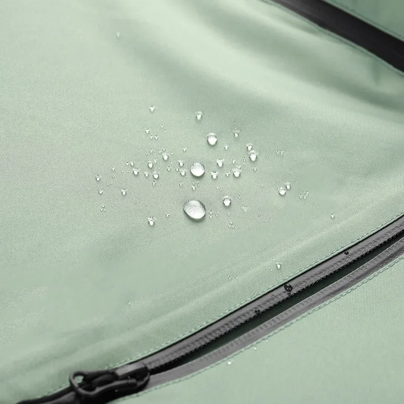 Unisex Insulated Anorak Ski Jacket — 2 Colourways — Sage Green, fabric detail with water beading