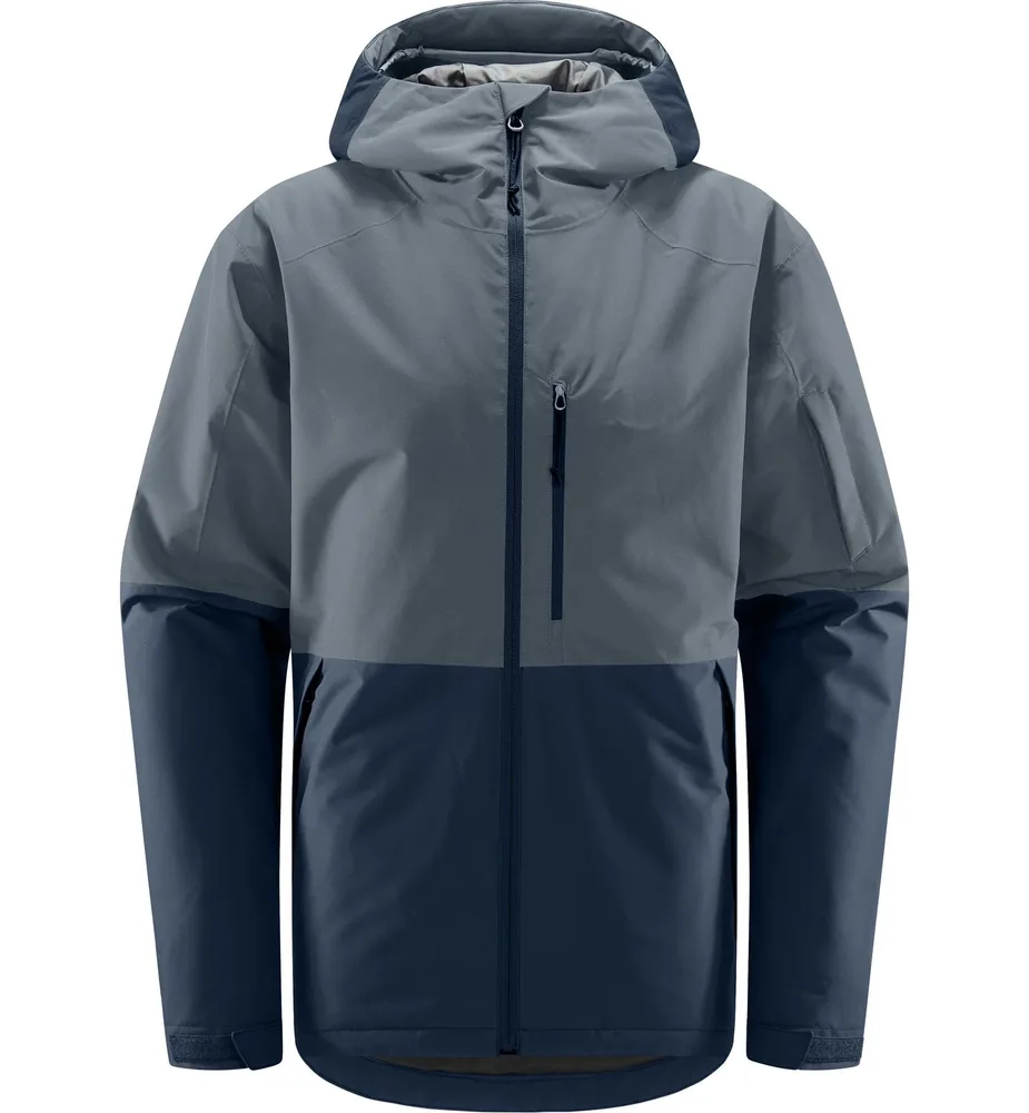Unisex Insulated Hardshell Jacket — Navy & Grey — Navy & Grey, front view