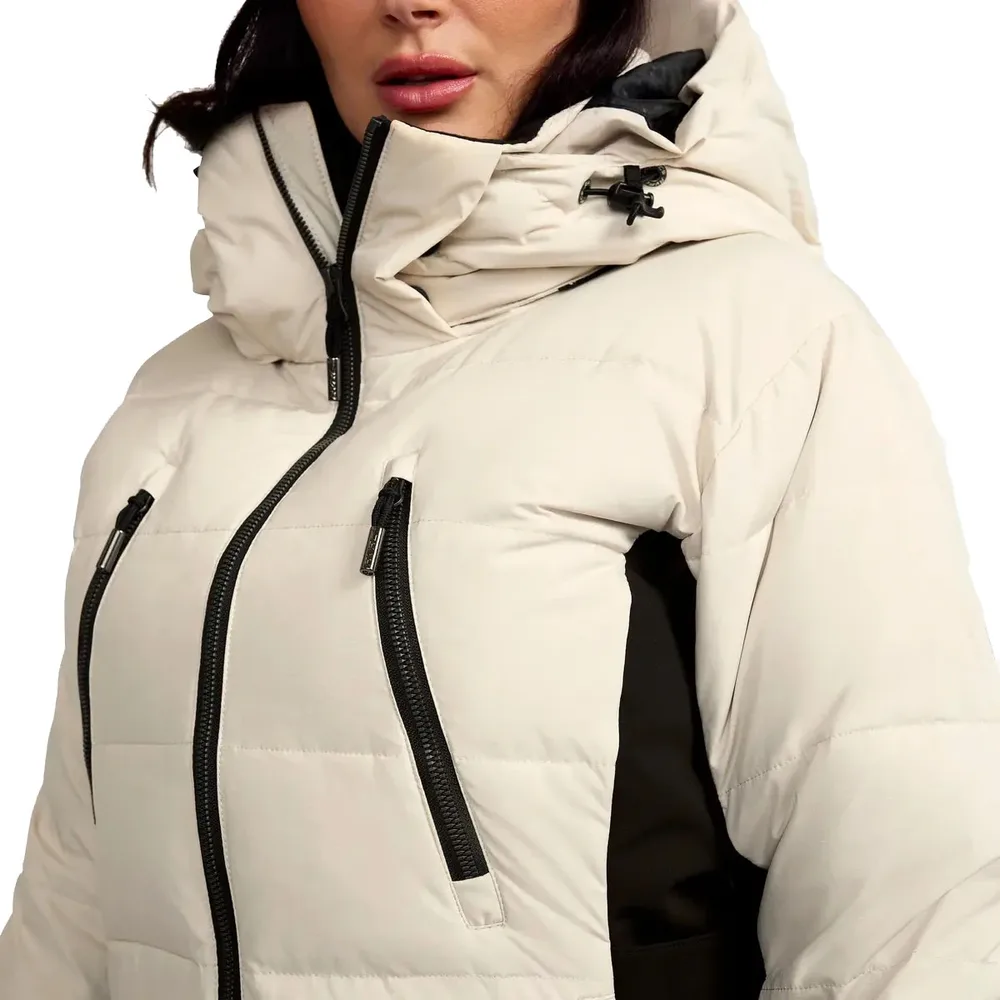Unisex Insulated Jacket — 2 Colourways — Cream, worn front view