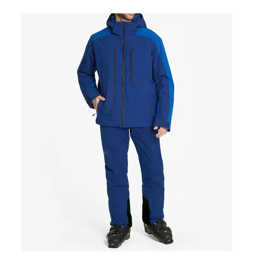 Unisex Insulated Parka — Blue — Blue, full-length view on model