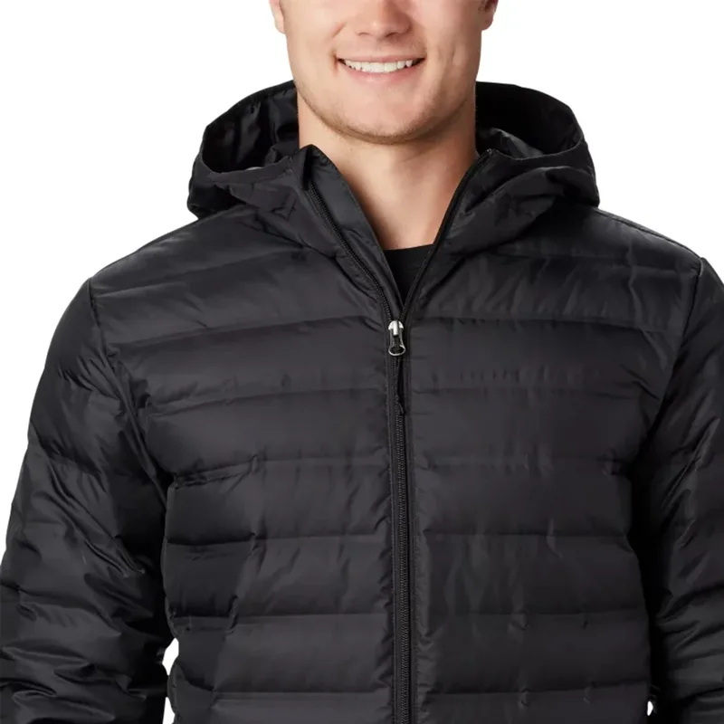 Unisex Lightweight Duck Down Jacket — Black, collar detail