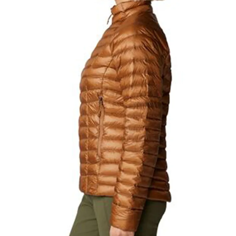 Unisex Lightweight Quilted Jacket — Copper — Copper, side view, worn