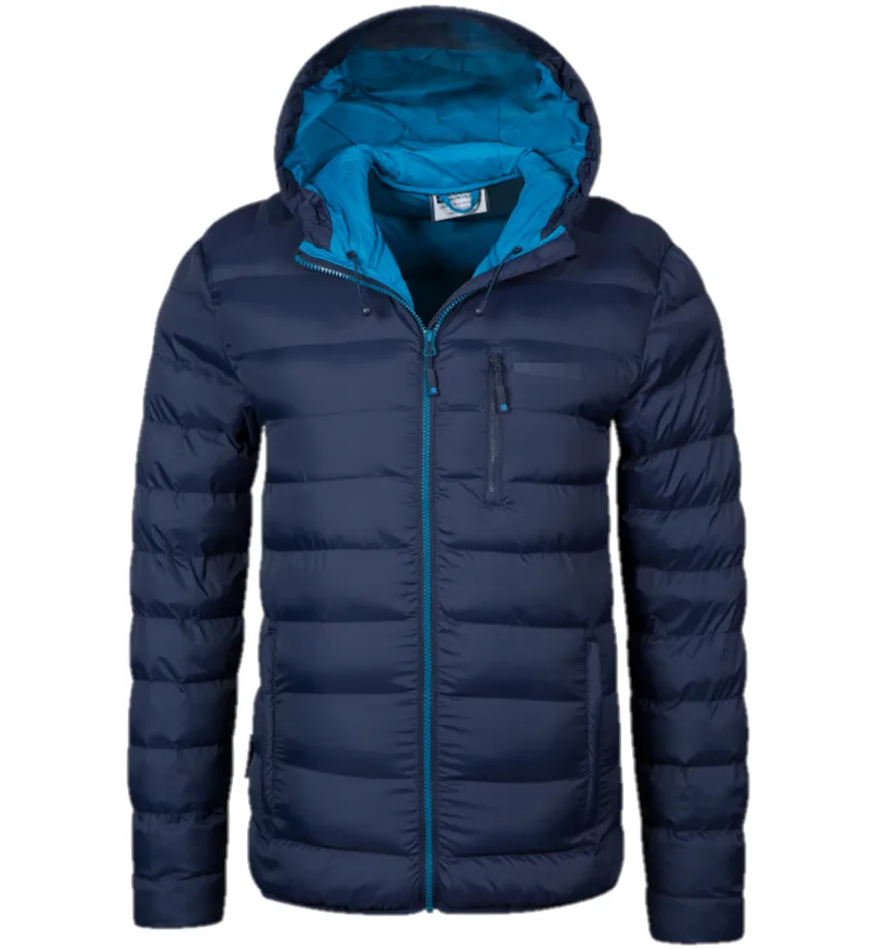Unisex Lightweight Quilted Jacket — Navy & Grey — Navy, front view