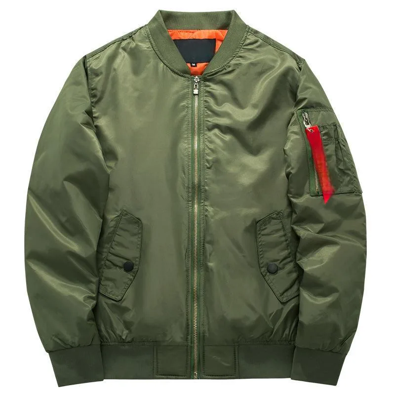 Unisex MA-1 Bomber Jacket — 5 Colourways — Army Green, front view