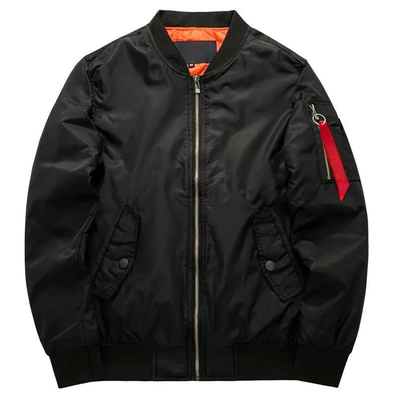 Unisex MA-1 Bomber Jacket — 5 Colourways — Black, front view