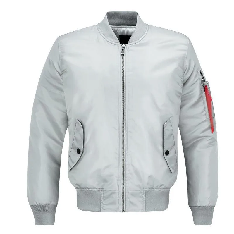 Unisex MA-1 Bomber Jacket — 5 Colourways — White, front view