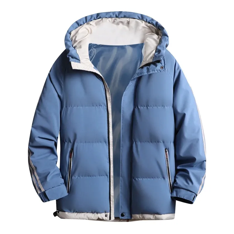 Unisex Multicolour Puffer Jacket — 5 Colourways — Blue, front view