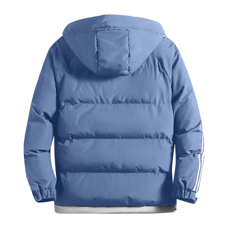 Unisex Multicolour Puffer Jacket — 5 Colourways — Blue, back view
