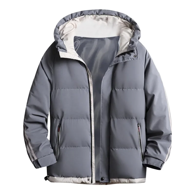 Unisex Multicolour Puffer Jacket — 5 Colourways — Grey, front view