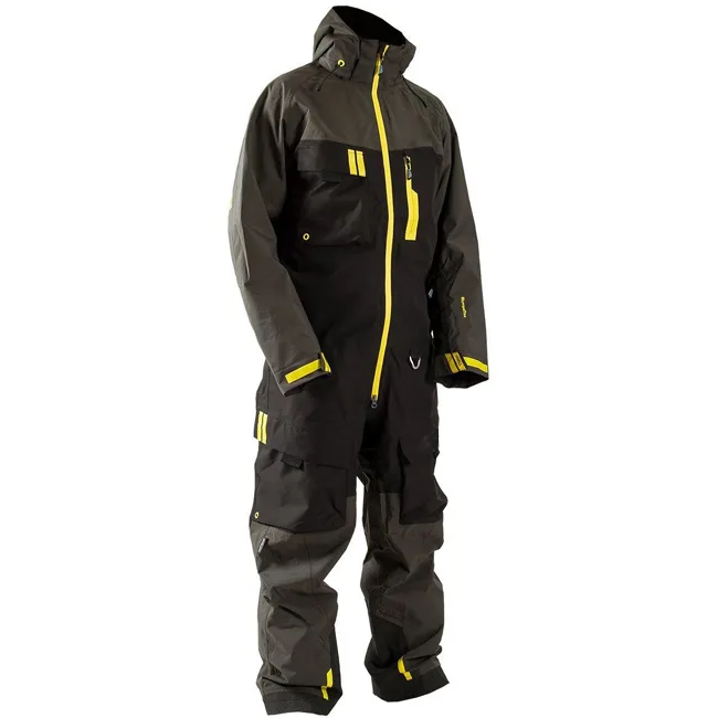 Unisex One-Piece Ski Suit — 4 Colourways — Olive / Black, front view