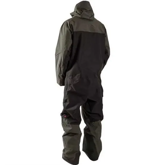 Unisex One-Piece Ski Suit — 4 Colourways — Olive / Black, back view