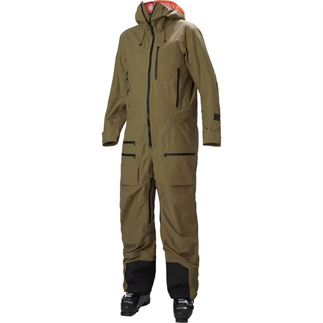 Unisex One-Piece Snow Suit — Khaki — Khaki — front view