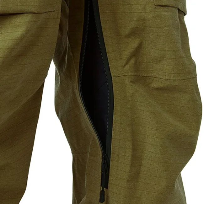 Unisex One-Piece Snow Suit — Khaki — Khaki — inner leg vent detail