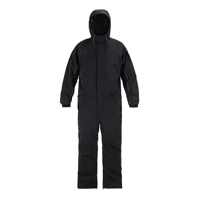 Unisex One-Piece Snow Suit — 3 Colourways — Black, front view