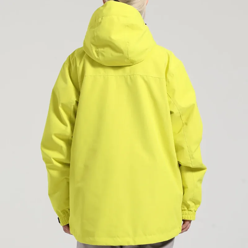 Unisex Oversized Ski Jacket — 2 Colourways — Yellow, worn back view