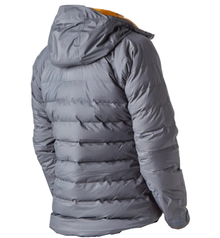 Unisex Packable Puffer Jacket — Grey — Grey, back view