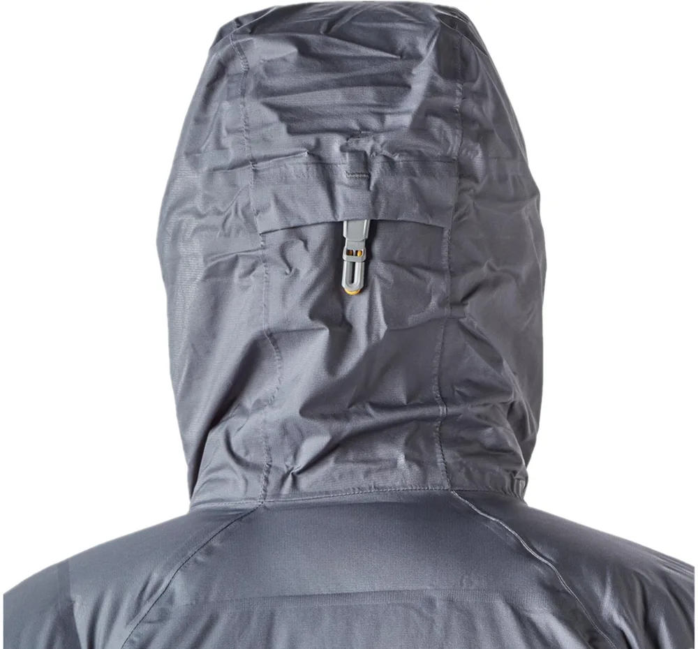 Unisex Packable Puffer Jacket — Grey — Grey, hood back close-up