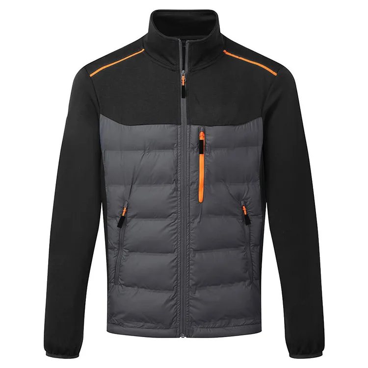Unisex Padded Hybrid Jacket — 3 Colourways — Black/Grey, front view