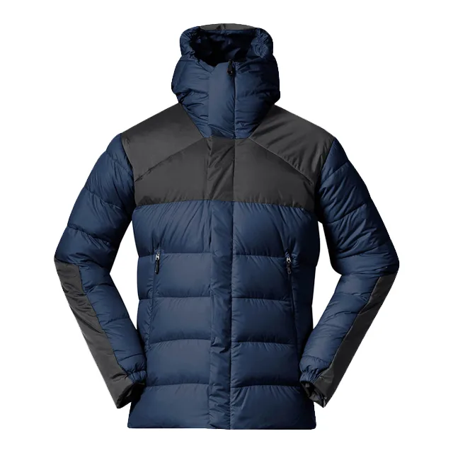 Unisex Padded Jacket — Dark Blue & Charcoal — Dark Blue & Charcoal, front view