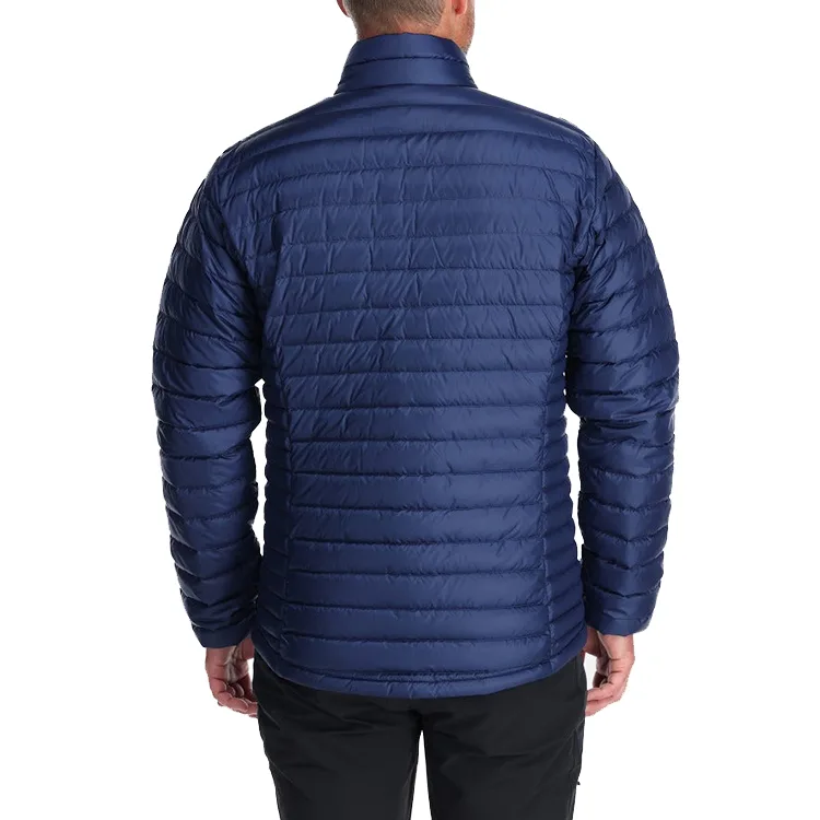 Unisex Plus-Size Quilted Jacket — Navy — Navy, back view