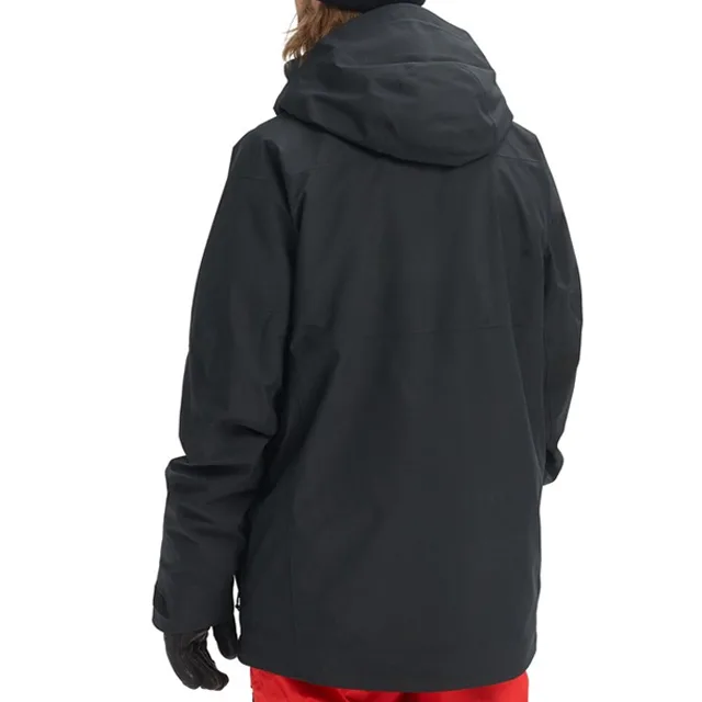 Unisex Plus-Size Ski Jacket — Black — Black, back view