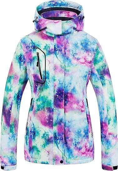 Unisex Printed Ski Suit Set — 3 Colourways — Nebula Print, jacket front view