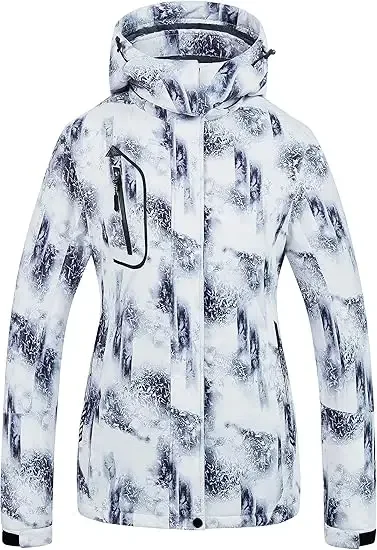 Unisex Printed Ski Suit Set — 3 Colourways — White Ink Print, jacket front view