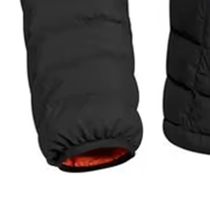 Unisex Puffer Jacket — Black & Green — Black, cuff detail