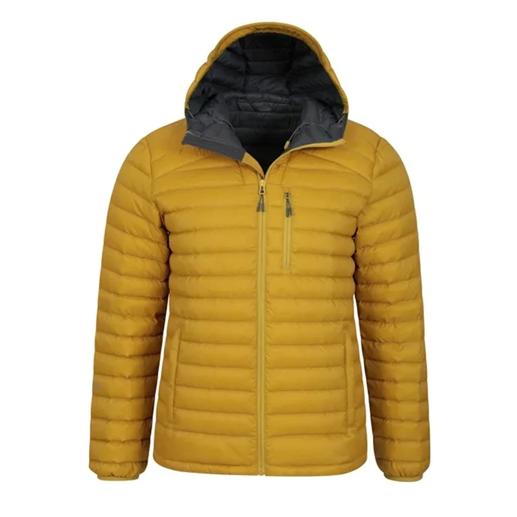 Unisex Puffer Jacket — Mustard Yellow — Mustard Yellow, front view
