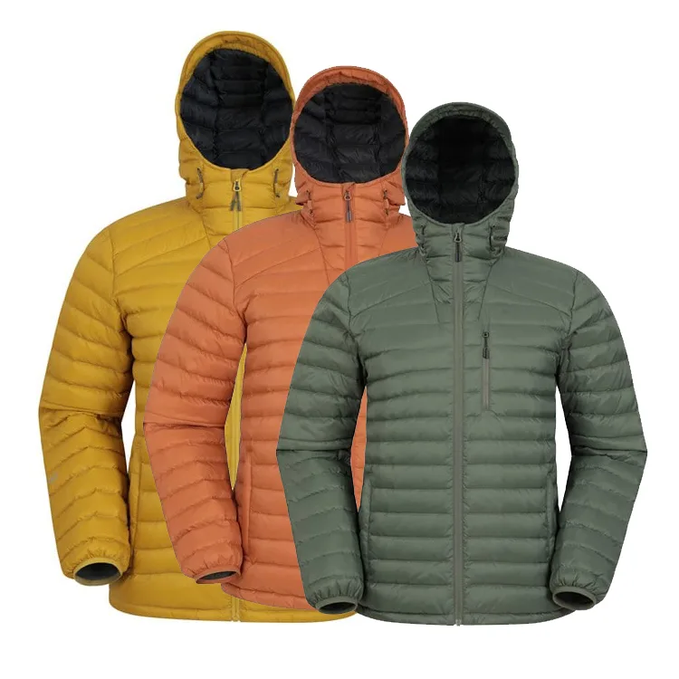 Unisex Puffer Jacket — Mustard Yellow — Three colourways, group view