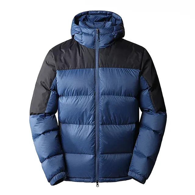 Unisex Puffer Jacket — Navy & Black — Navy & Black, front view