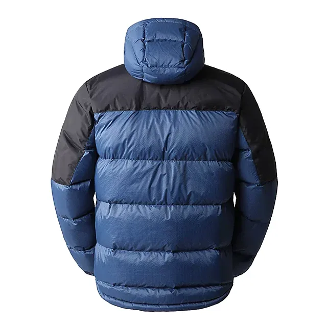 Unisex Puffer Jacket — Navy & Black — Navy & Black, back view