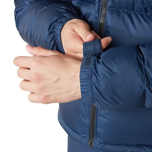 Unisex Puffer Jacket — Navy/Black — Navy/Black, velcro cuff detail